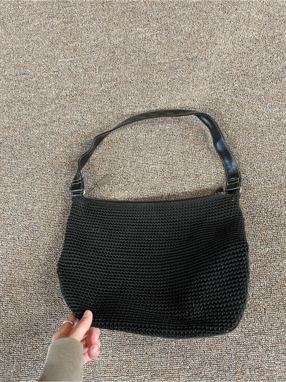 The Sak Black Woven Shoulder Bag